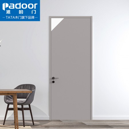 派的门,免漆实木复合门,MP-003光影淡雅奶白+轻奢灰