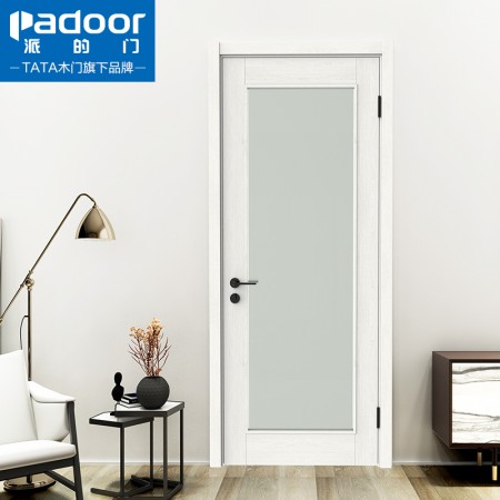 派的门,实木复合门,MX-009B玻璃款 白核桃/卡斯胡桃