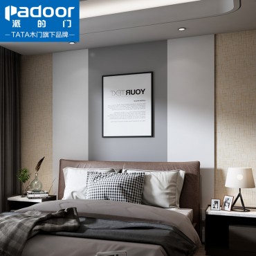 卧室木头背景墙 实木背景墙 实木复合材质 木头 木板 免漆环保背景墙 一号床头背景墙 暖白色 